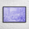 London Monochrome Framed Print Blue