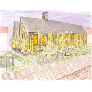 Watercolour City Painting "A Tudor House in Yorkshire"